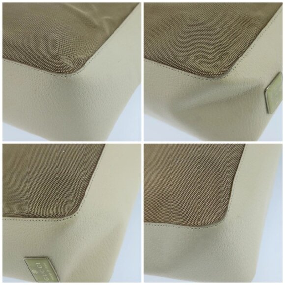 GUCCI Shoulder Bag Canvas Leather Beige White Silver - Picture 16 of 16